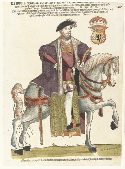 Portrait du duc Guillaume de Clèves, Juliers et Berg, comte de Mark, seigneur de Ravenstein à cheval - Cornelis Anthonisz. (manner of)