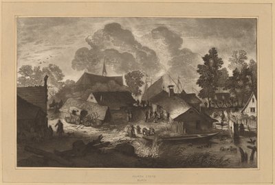 Village avec étang, vers 1782 - Cornelis Brouwer