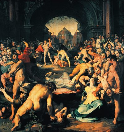 Massacre des innocents, panneau central du triptyque, par Cornelis Cornelisz van Haarlem - Cornelis Cornelisz. van Haarlem