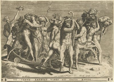 Bacchus et Vénus dans un char tiré par des centaures - Cornelis Cort (rejected attribution)