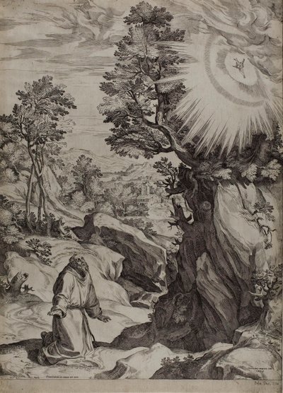 Saint François pénitent dans un grand paysage - Cornelis Cort