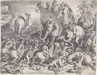 Bataille de Zama entre Scipion et Hannibal - Cornelis Cort