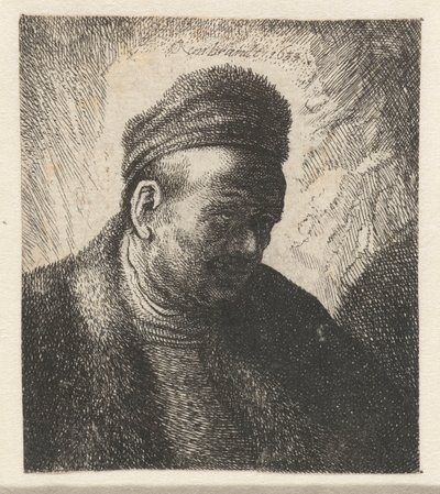 Homme sans barbe en manteau de fourrure et bonnet : buste - Cornelis Danckerts (I) (workshop of)