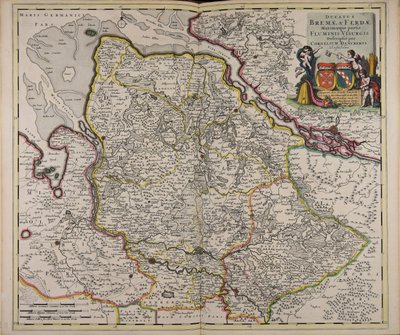Ducatus Bremae amp; Ferdae maximaeque partis fluminis Visurgis descriptio - Cornelis Danckerts
