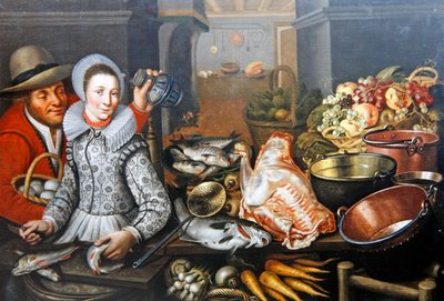 Nature Morte de Cuisine avec Deux Personnages - Cornelis Jacobsz Delff