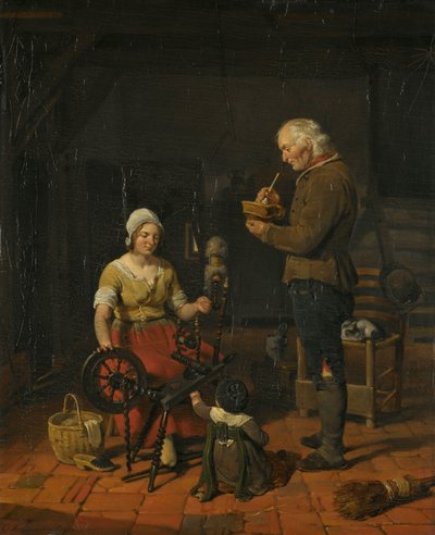Famille de paysans dans leur cottage - Cornelis Kruseman