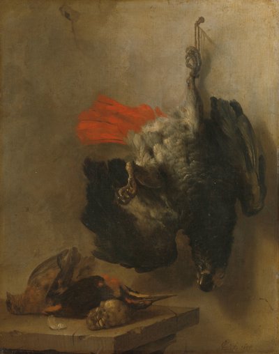 Nature morte avec perroquet et bécassines - Cornelis Lelienbergh