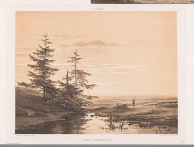Paysage avec coucher de soleil - Cornelis Lieste