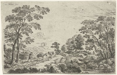 Paysage avec muletier - Cornelis Matthieu