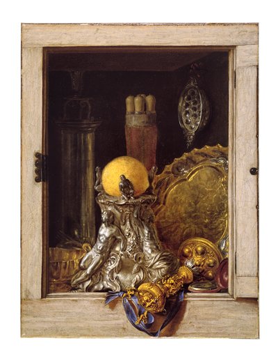 Argenterie dans une armoire ouverte - Cornelis Norbertus Gysbrechts