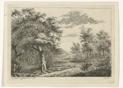 Paysage avec figures et bétail (Paysages avec bétail) - Cornelis Ouboter van der Griendt