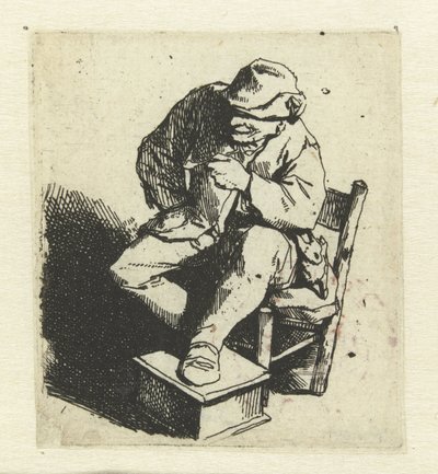 Paysans assis avec une pipe dans la main gauche - Cornelis Pietersz. Bega
