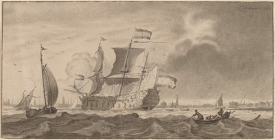 Navire de Guerre dans le Y - Cornelis Ploos van Amstel