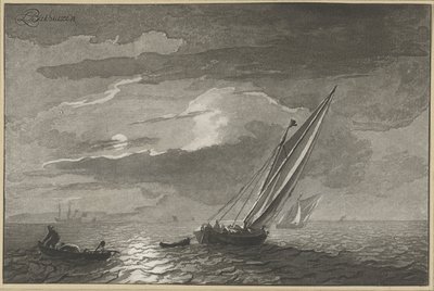 Paysage marin avec pleine lune - Cornelis Ploos van Amstel