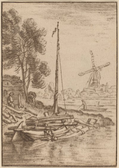 Rivière sinueuse - Cornelis Ploos van Amstel after Herman Saftleven