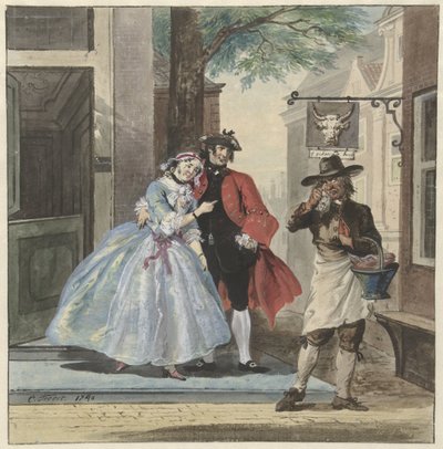 Scène de théâtre de Pefroen avec la tête de mouton - Cornelis Troost