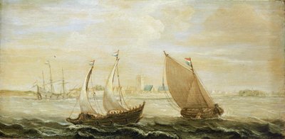 Un yacht et un petit voilier néerlandais, au large d