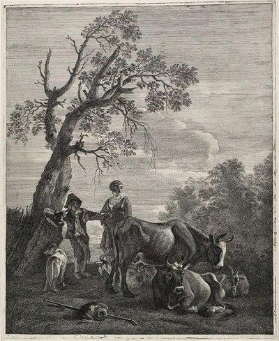 Un troupeau au repos - Cornelis Visscher