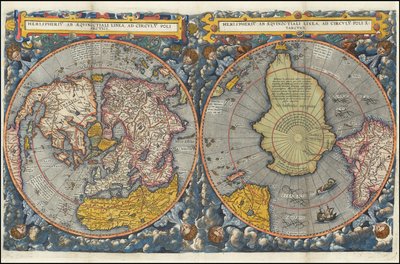 Hemispheriu ab Aequinoctiali Linea, ad Circulu Poli Atarctici - coloré - Cornelis de Jode