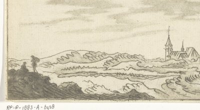 Paysage de dunes avec une église - Cornelis van Noorde