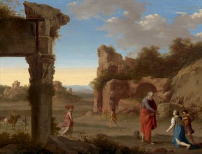 Le prophète Élie et la veuve de Sarepta - Cornelis van Poelenburgh or Poelenburch