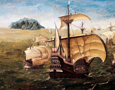 La flotte portugaise, copie de la peinture de Cornelius Anthoniszoon (1499-1557) - Cornelisz Anthonisz
