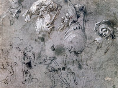 Étude avec têtes avec expressions, vers 1468-1533 - Cornelius Engebrechtsz