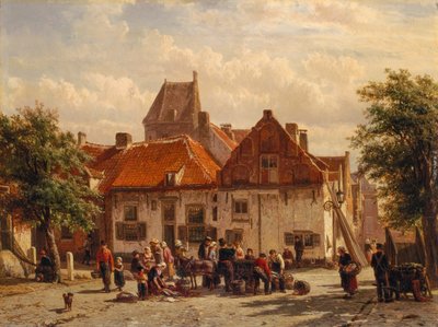 Vue du marché aux poissons, Harderwijck - Cornelius Springer