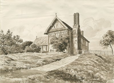 Betley - Ferme: dessin à la plume et au lavis sépia, Oct 1820 - Cornelius Varley