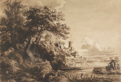 Paysage avec château - Cornelius Varley
