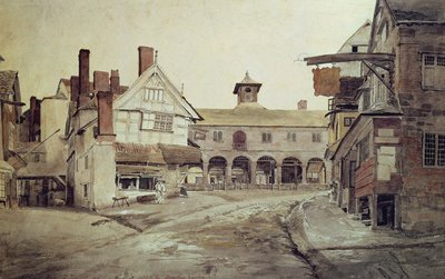 Place du marché, Hereford, 1803 - Cornelius Varley