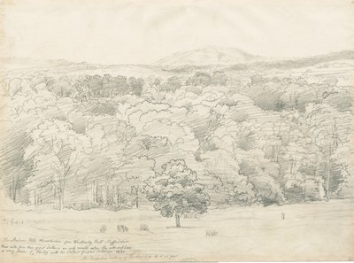 Wrottesley Hall - Vue des collines de Malvern - Cornelius Varley