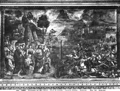 La Traversée de la Mer Rouge, de la Chapelle Sixtine - Cosimo Rosselli