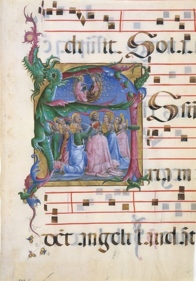 Enluminure de manuscrit avec l