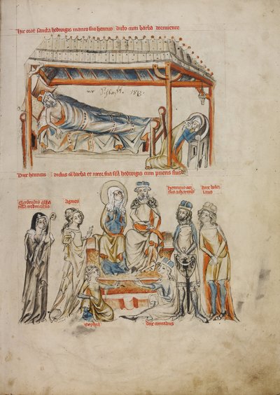 Heinrich dormant et Hedwige priant; Heinrich et Hedwige avec leurs enfants - Court workshop of Duke Ludwig I of Liegnitz and Brieg