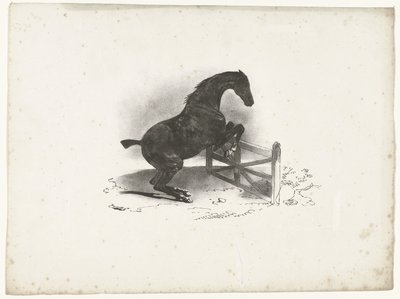 Cheval franchissant une barrière - Courtin