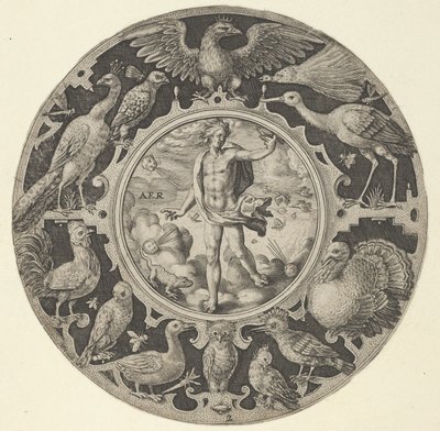 Aer dans une bordure décorative avec des oiseaux, d