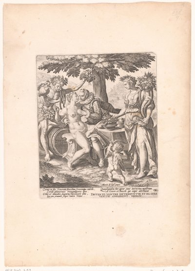 Homme en compagnie de Vénus, Cérès et Bacchus - Crispijn van de Passe (I)
