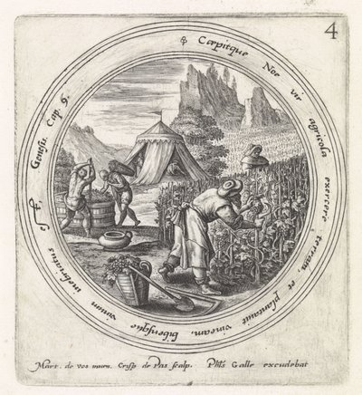 Noé plante une vigne (Histoire de Noé) - Crispijn van de Passe (I)