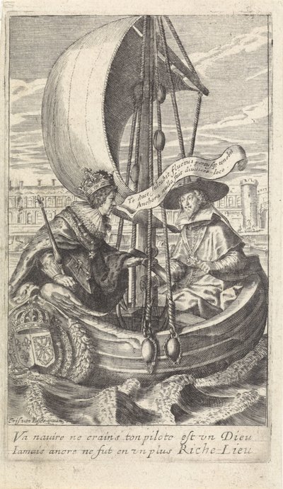 Le roi Louis XIII et le cardinal Richelieu dans une barque - Crispijn van de Passe (II)