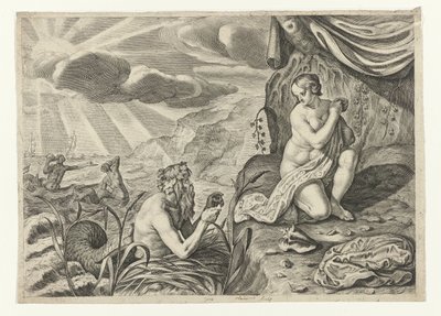 Scylla fuyant Glaucus - Crispijn van de Passe (II)