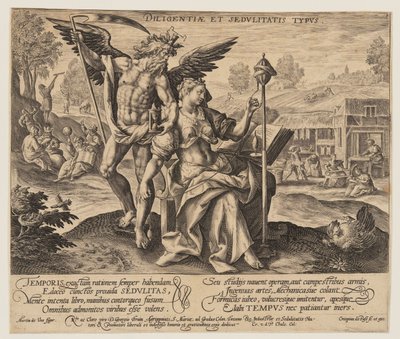 Diligentiae et Sedulitatis Typus, du Temps avec les vertus et les vices - Crispijn van de Passe I