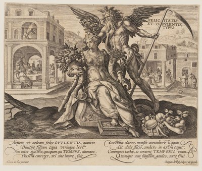 Felicitas et Opulentie Typus, du Temps avec les vertus et les vices - Crispijn van de Passe I