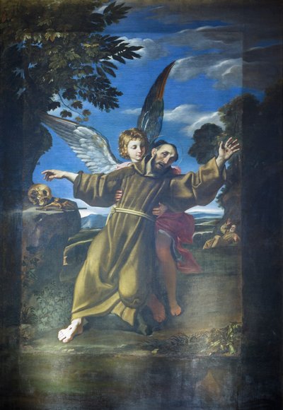 Saint François soutenu par un ange en extase - Crispin of Viterbo