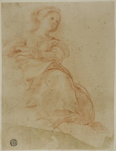 Femme Assise sur des Nuages - Cristoforo Roncalli