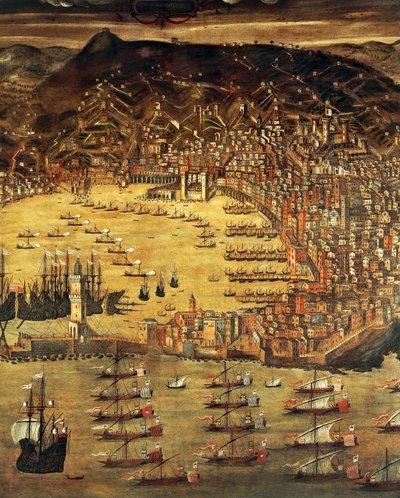 Vue de Gênes et de son port - Cristoforo de Grassi