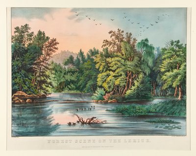 Scène de Forêt sur le Lehigh - Currier and Ives