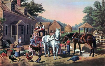 Préparation pour le marché, 1856 - Currier and Ives