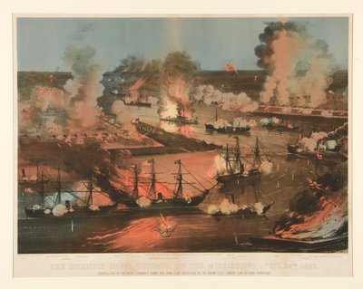Splendide triomphe naval du Mississippi - Currier and Ives