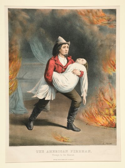 Le pompier américain / Prompt au secours - Currier and Ives